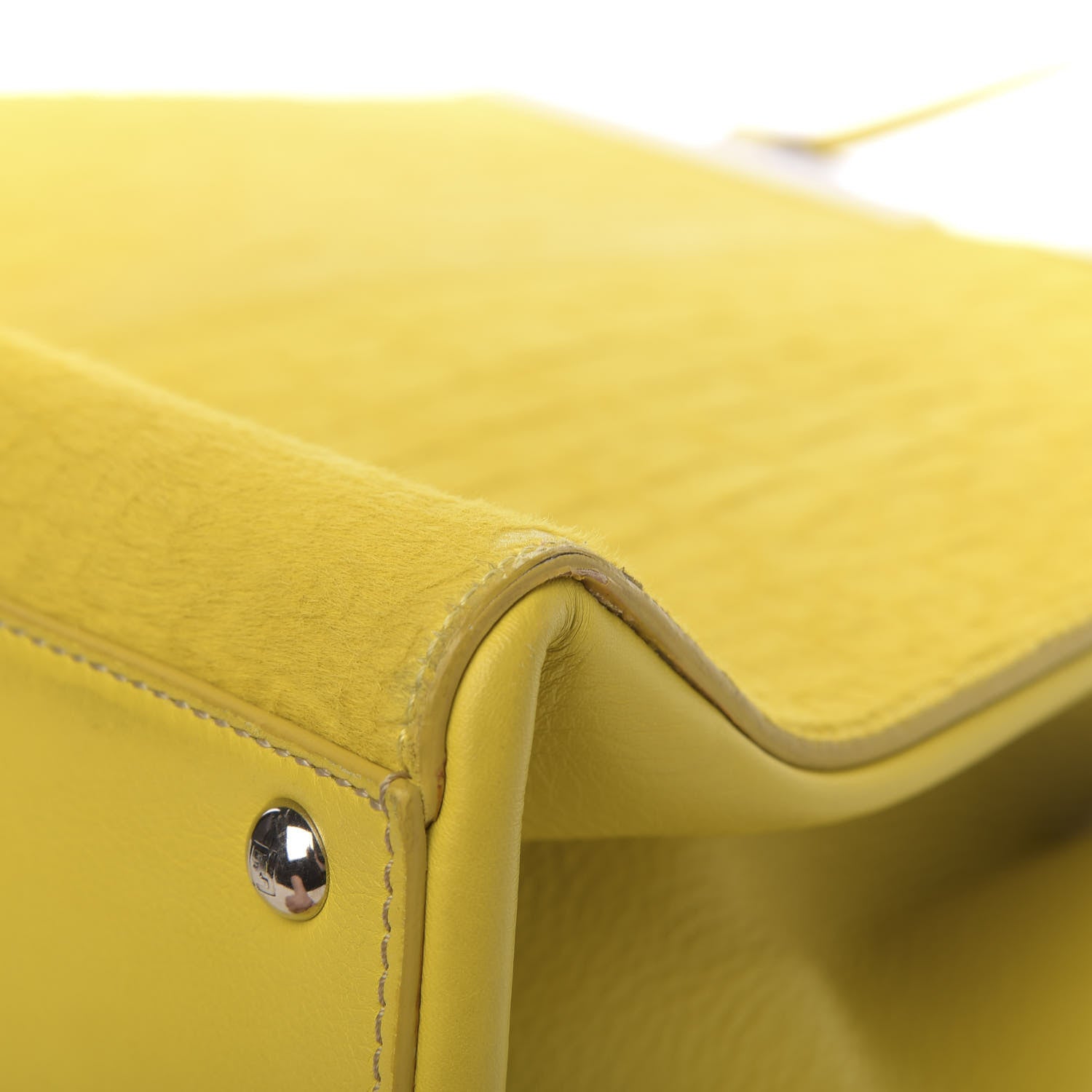 Fendi Vitello Calf Hair Crocodile Embossed Large 3Jours Tote Sunflower Cedro 14 of 14