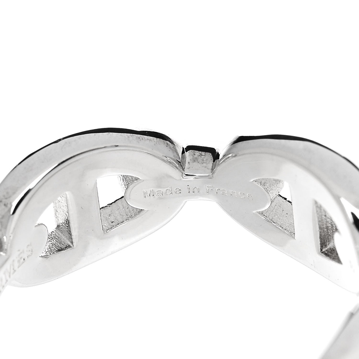 Hermes Sterling Silver PM Chaine d'Ancre Enchainee Band Ring 52 6 5 of 9