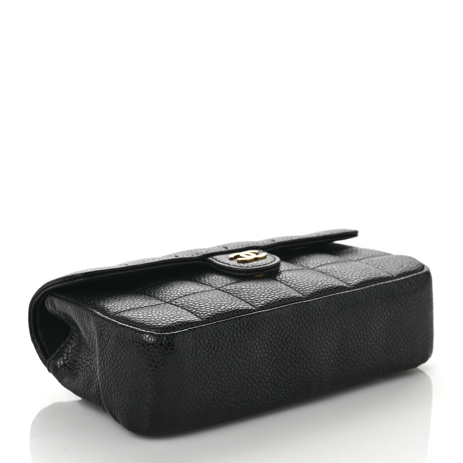 Chanel Caviar Chocolate Bar Quilted Flap Waist Belt Bag 90 36 Black 3 of 8