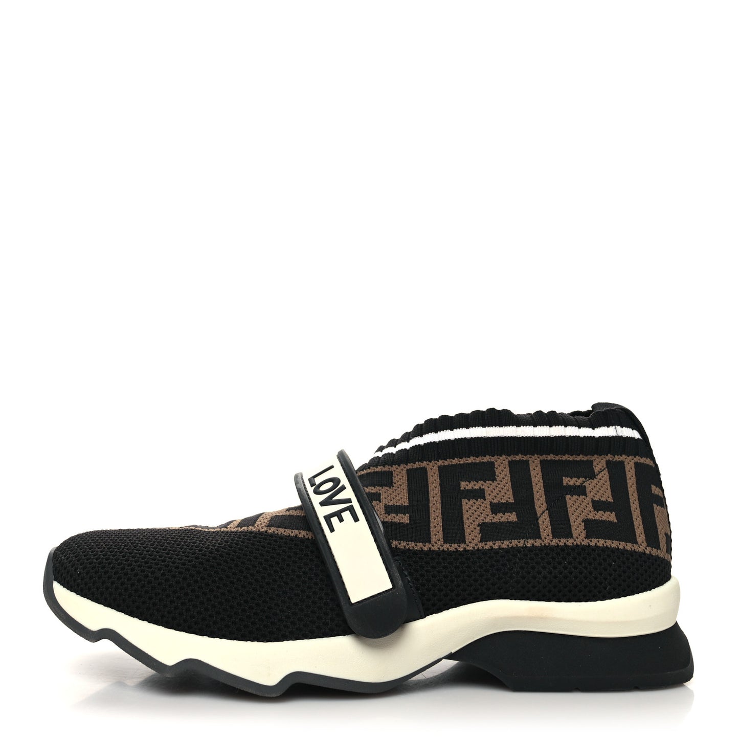 Stretch Yarn FF Stiff Band Rockoko Sneakers 39.5 Black White Tobacco