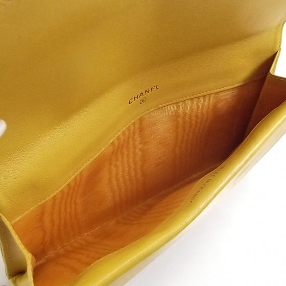 Caviar CC Double Flap Wallet Mustard