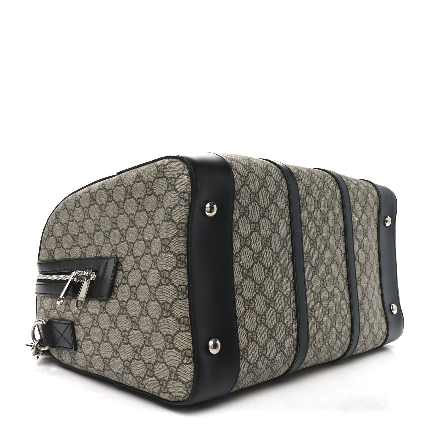 GG Supreme Monogram Selleria Calfskin Medium Duffle Beige Ebony Black