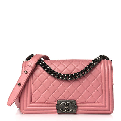 Chanel Lambskin Quilted Medium Boy Flap Light Pink 1 of 11
