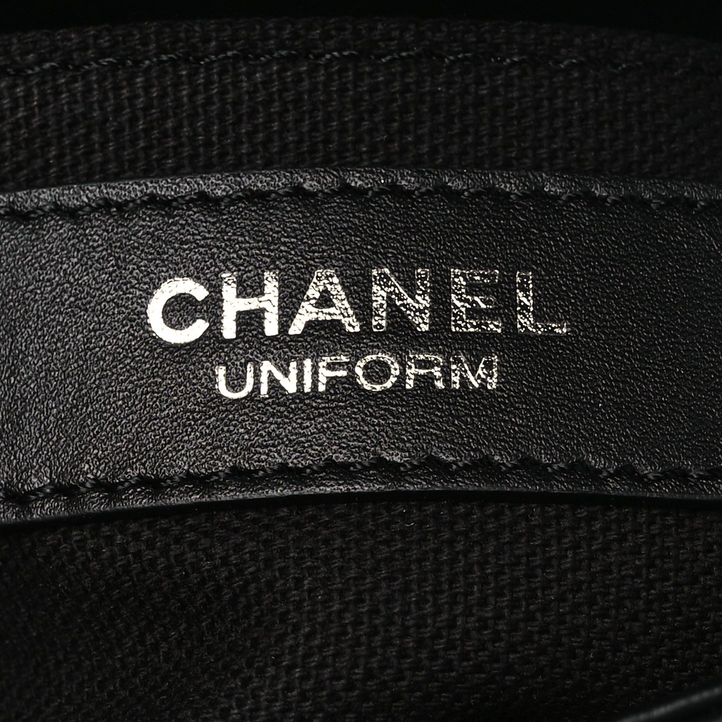 Calfskin Quilted CC Uniform Flap Belt Bag Black