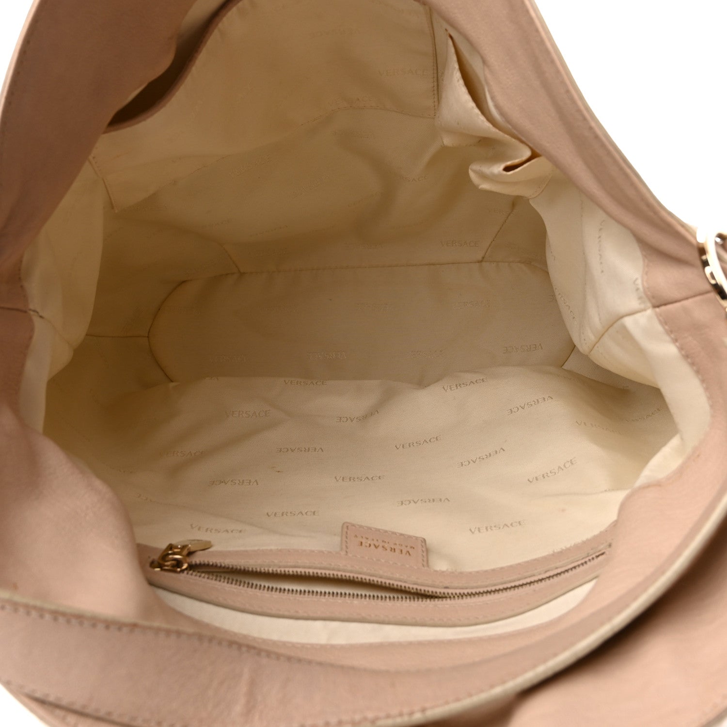 Versace Calfskin Greca Argyle Embossed Medusa Hobo 5 of 15