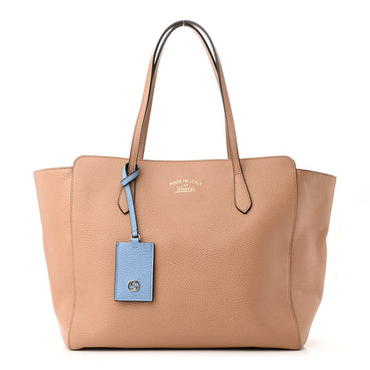 Gucci Dollar Calfskin Medium Swing Tote Camelia Mineral Blue 1 of 10
