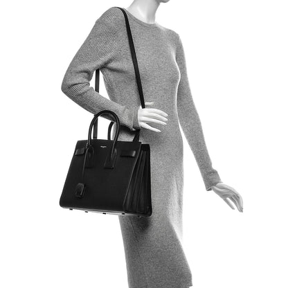Saint Laurent Grained Calfskin Small Sac De Jour Black 2 of 7