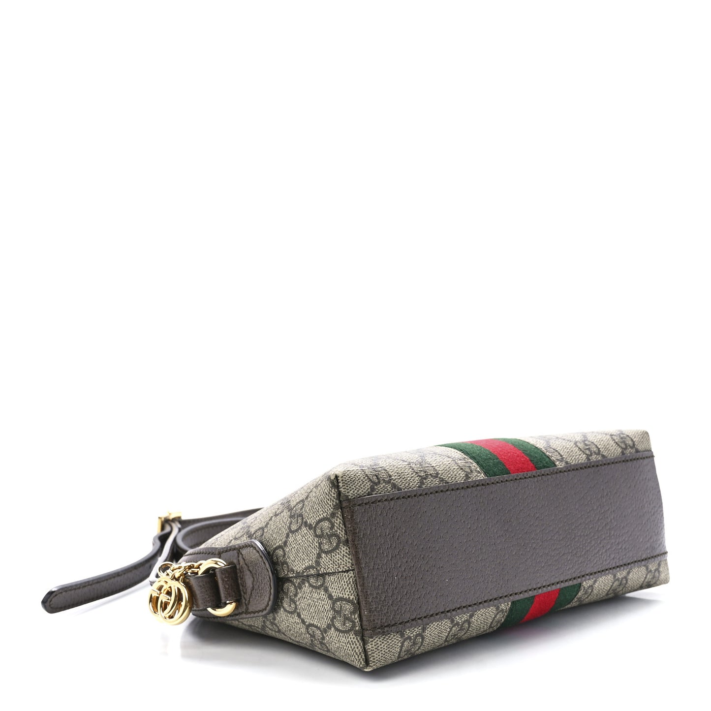 GG Supreme Monogram Textured Dollar Calfskin Web Small Ophidia Dome Shoulder Bag Beige Ebony New Acero
