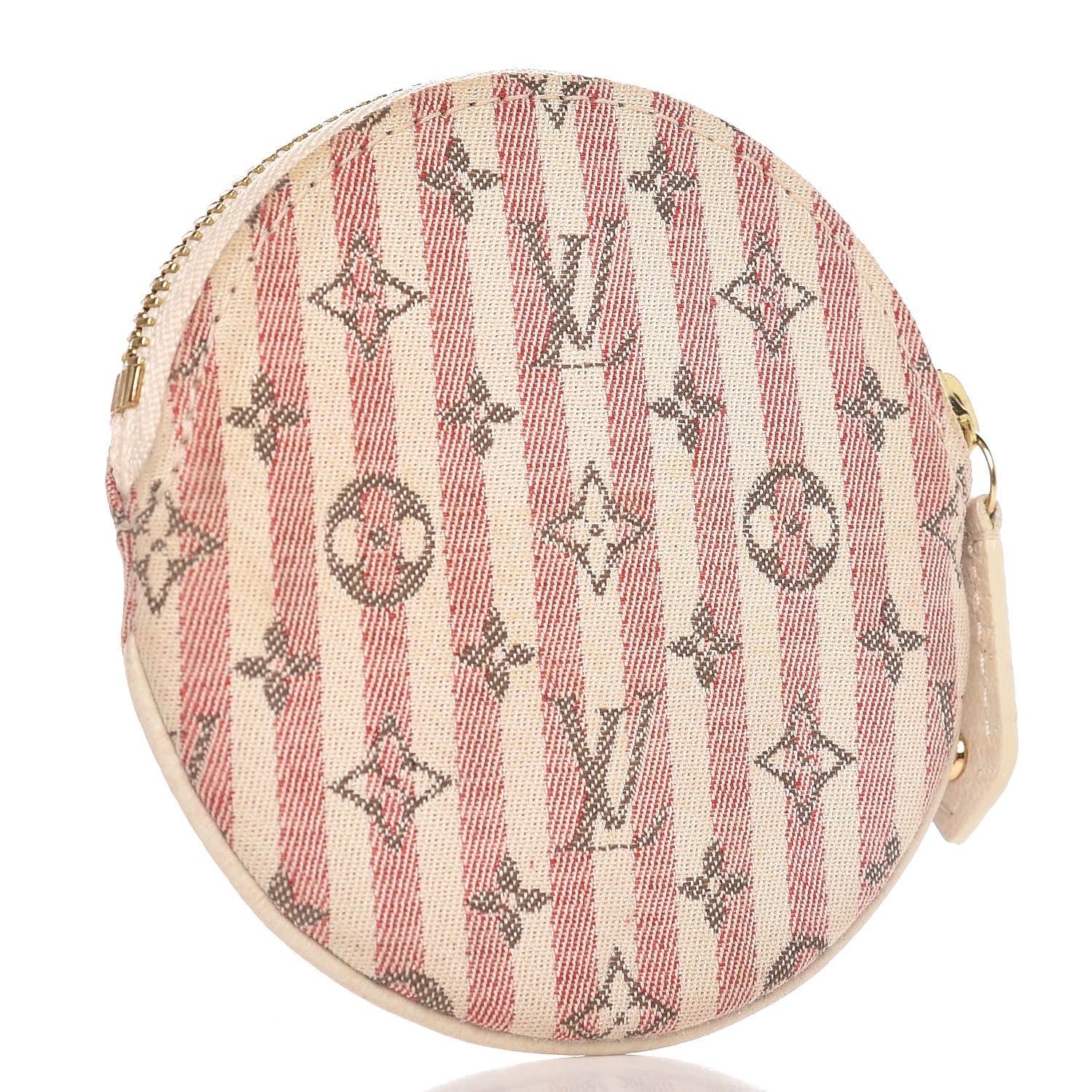Louis Vuitton Mini Lin Croisette Round Coin Purse Rouge 3 of 8