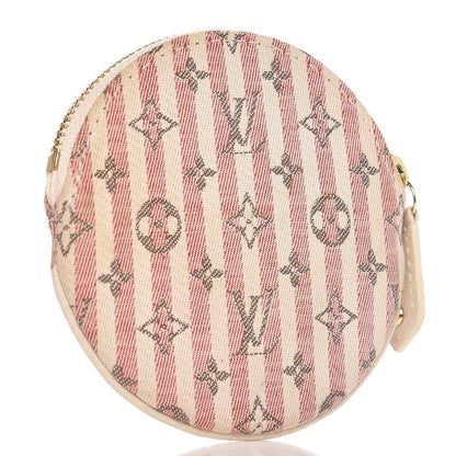 Louis Vuitton Mini Lin Croisette Round Coin Purse Rouge 3 of 8