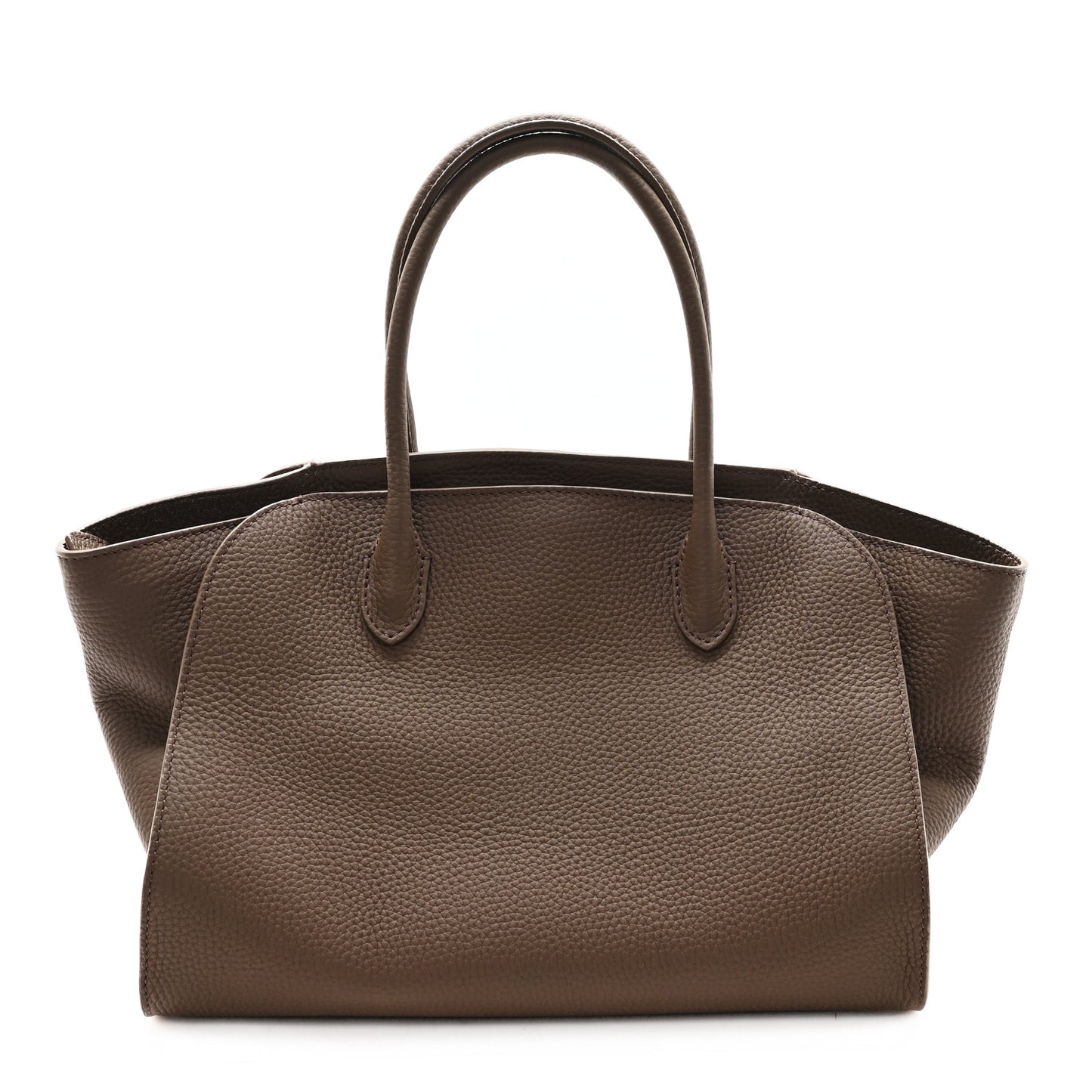Grained Calfskin Marlo 12 Tote Bag Dark Olive