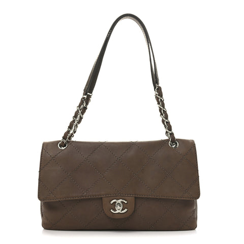 Lambskin Stitched Orient Express Flap Brown