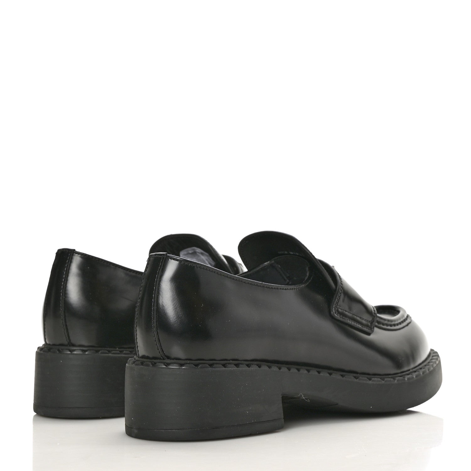 Prada Spazzolato Metal Triangle Logo 50mm Loafers 40.5 Black 4 of 9
