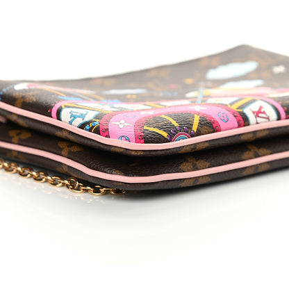Louis Vuitton Monogram 2020 Christmas Animation Big Wheel Double Zip Pochette Rose Ballerine 10 of 12
