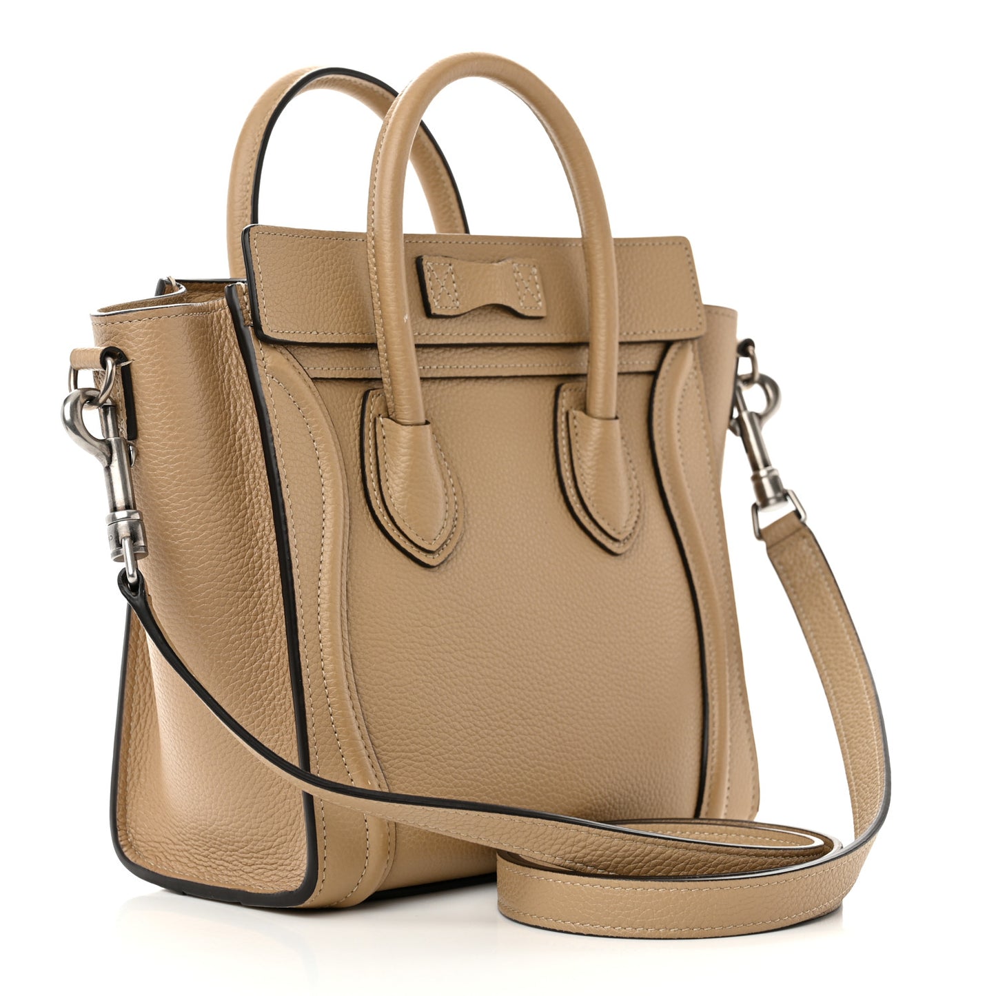 Drummed Calfskin Nano Luggage Dune