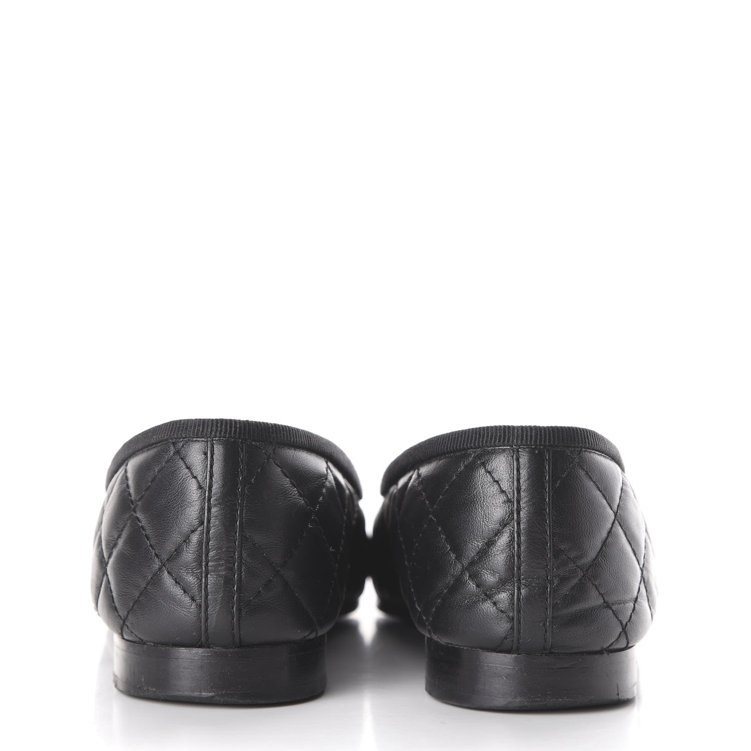 Chanel Aged Calfskin Quilted CC Cap Toe Ballerina Flats 39 Black 7 of 11