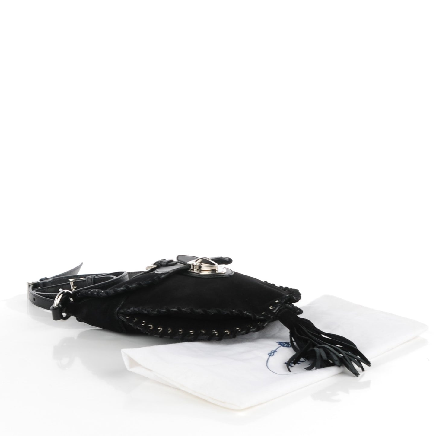 Suede Tassel Crossbody Black