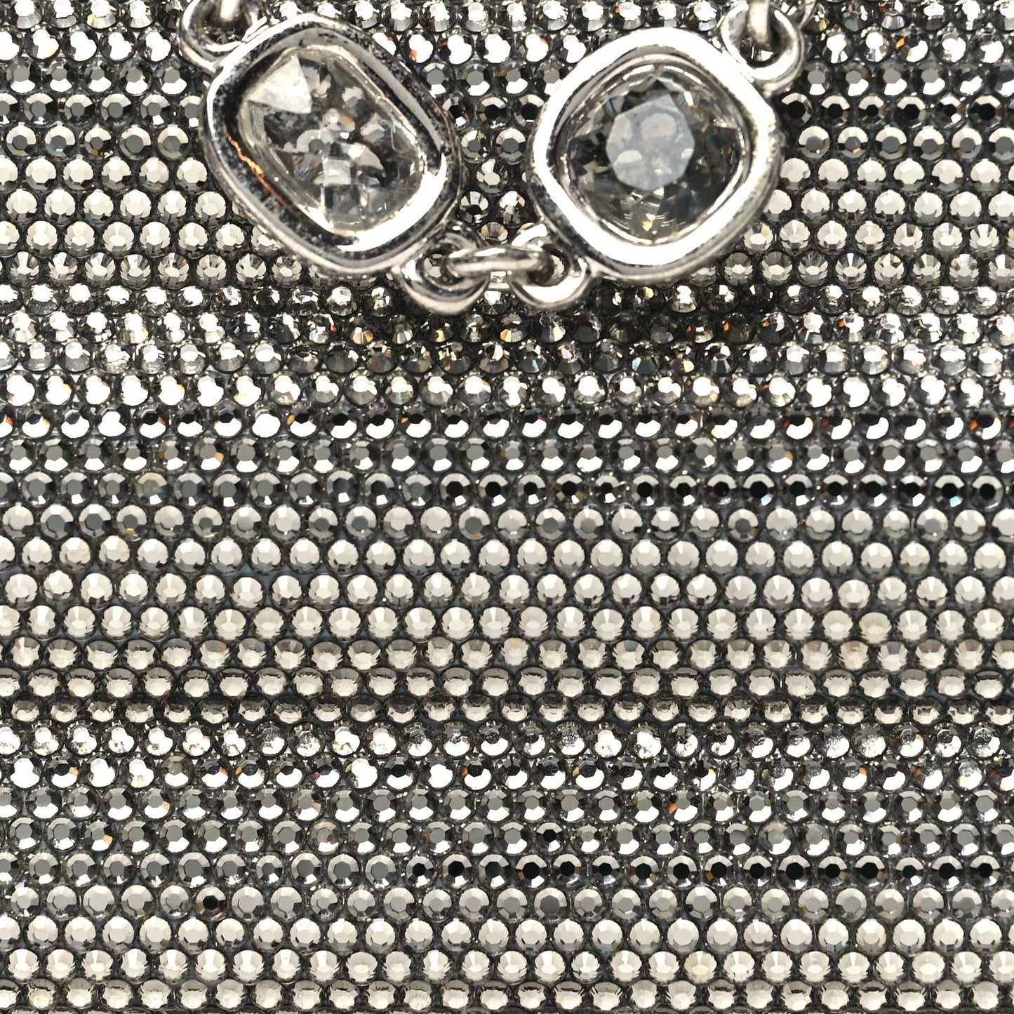 Swarovski Crystal Minaudiere Clutch Silver