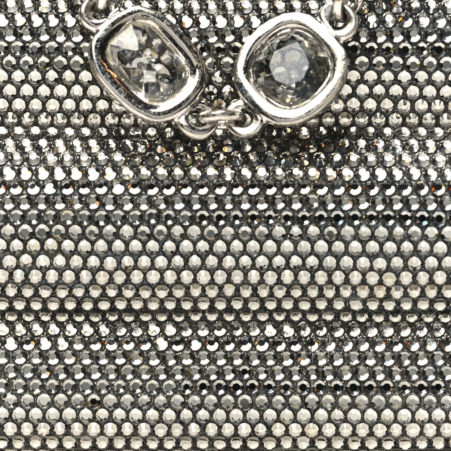 Judith Leiber Swarovski Crystal Minaudiere Clutch Silver 8 of 11