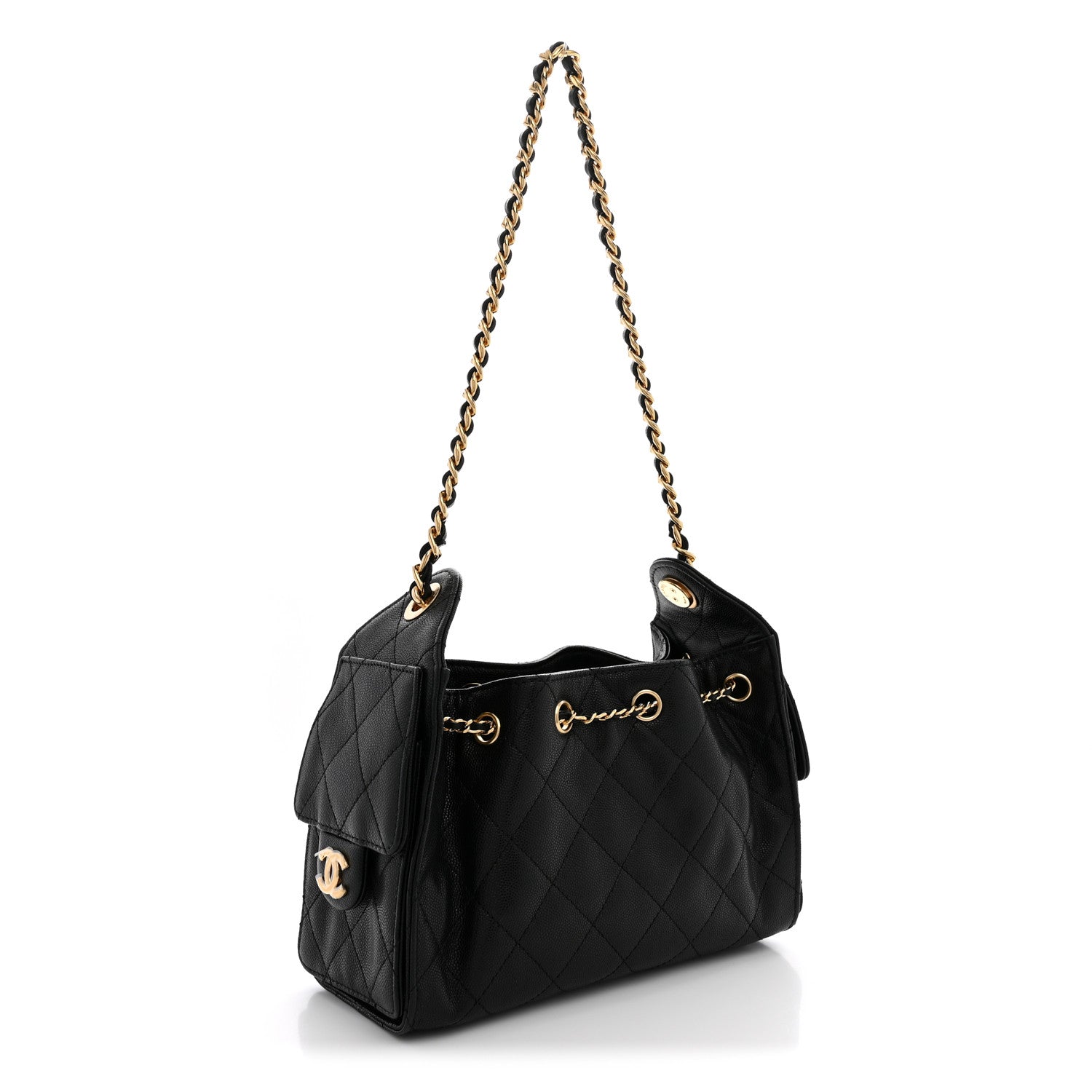 Chanel Caviar Quilted Mini Chanel 25 Handbag Black 2 of 10