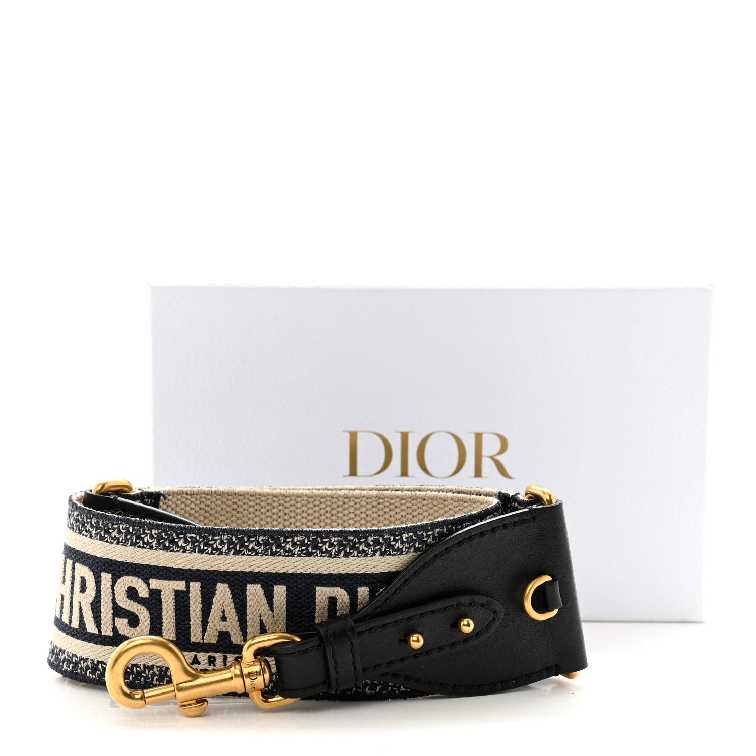 Christian Dior Canvas Embroidered Shoulder Strap Blue 5 of 5