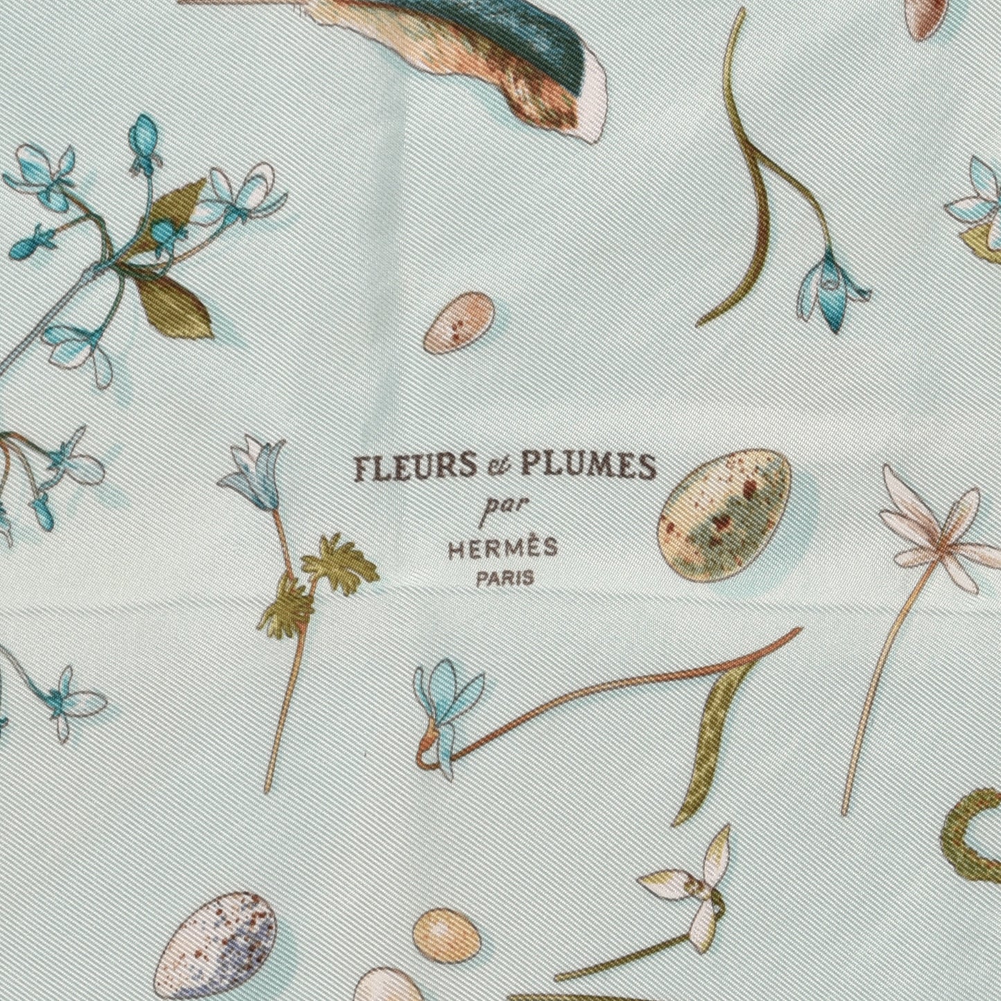 Silk Fleurs et Plumes Pocket Square Scarf