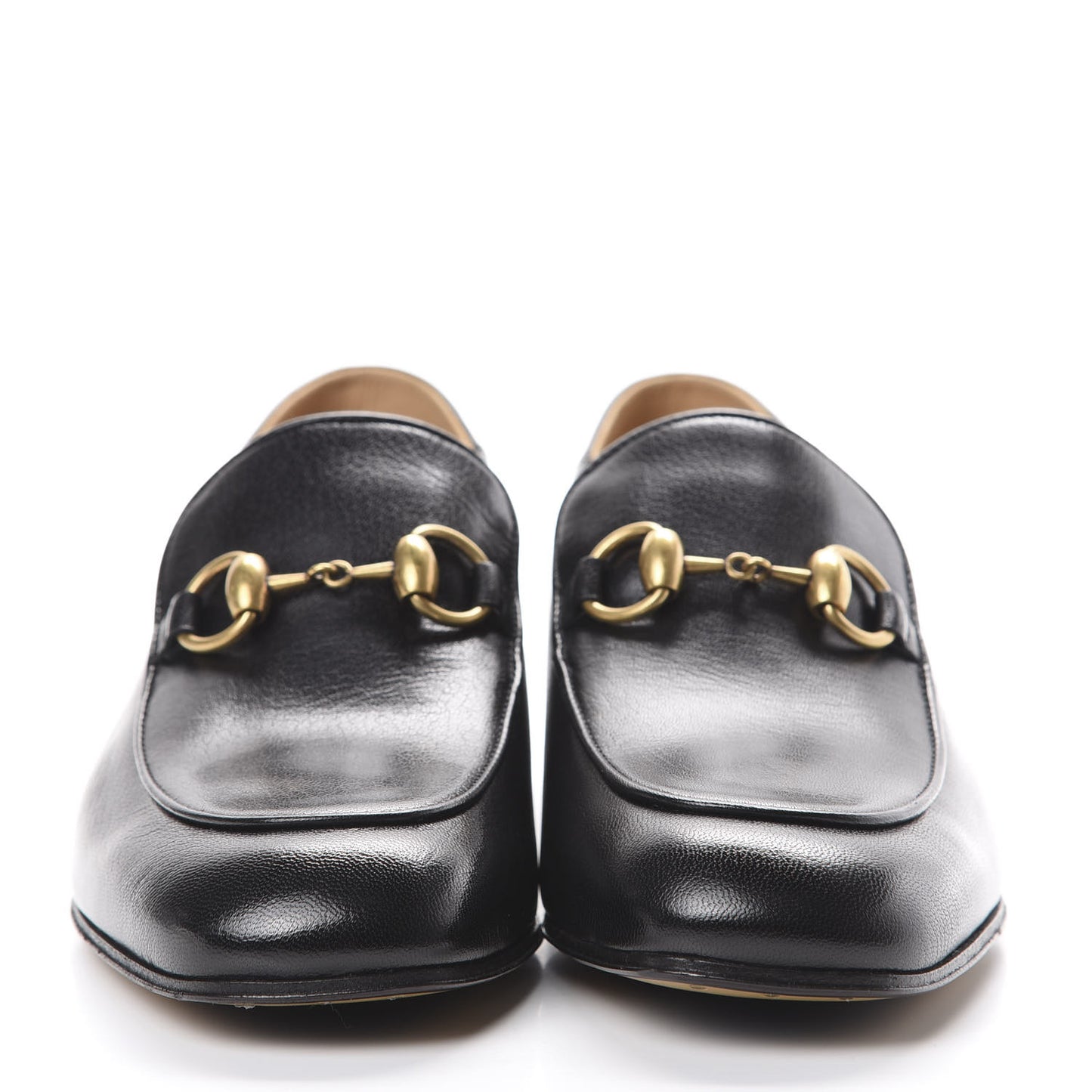 Goatskin Womens Horsebit Mid-Heel Loafers 37.5 Black