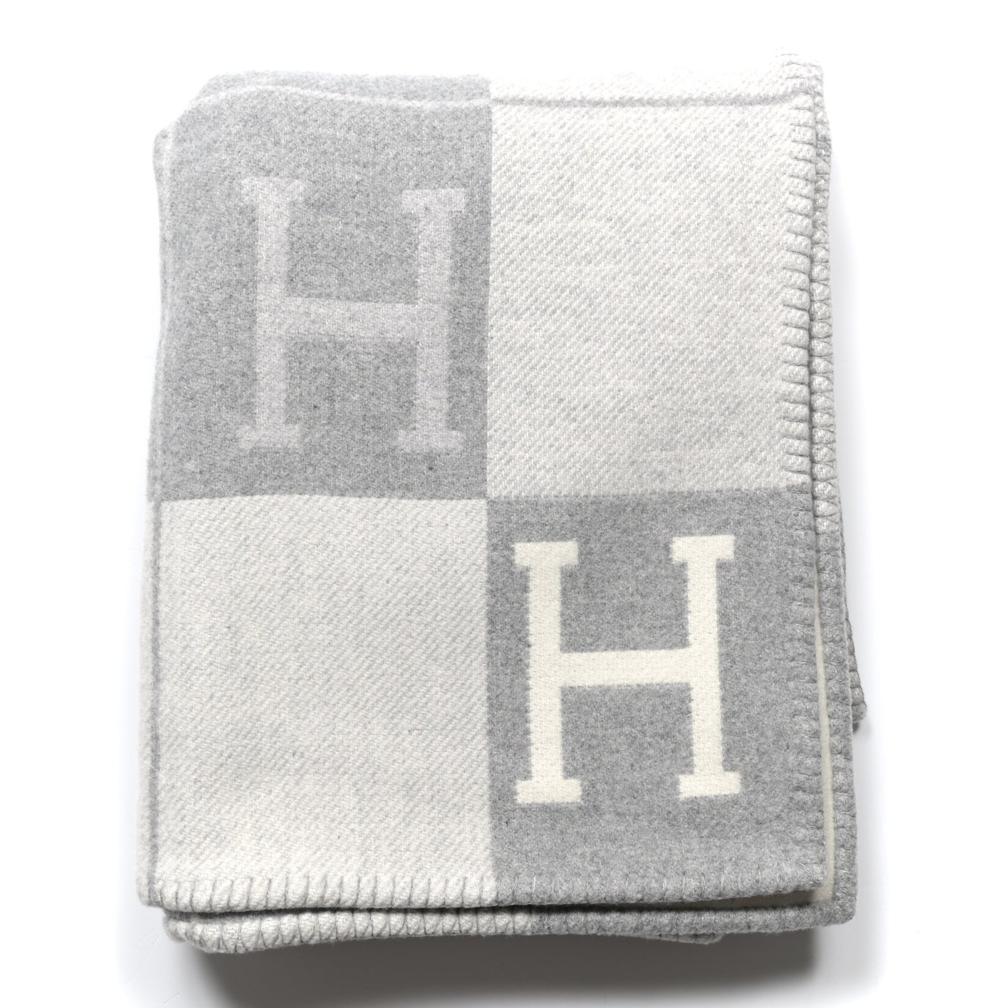 Wool Cashmere Avalon III Blanket Ecru Gris Clair