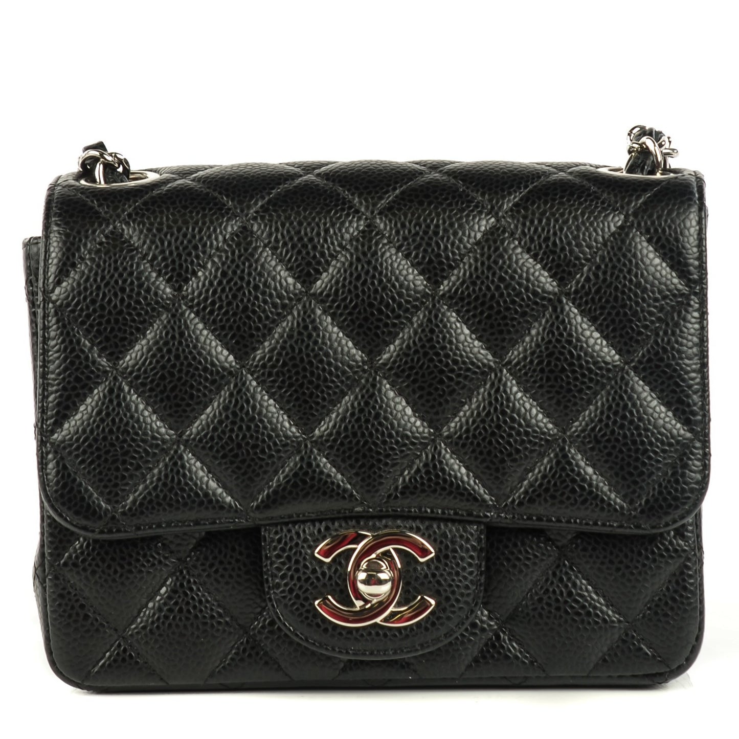 Caviar Quilted Mini Square Flap Black