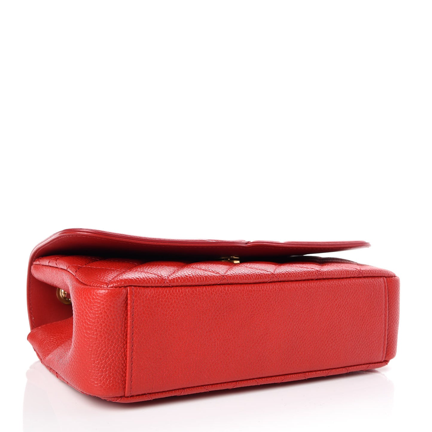 Caviar Quilted Small CC Filigree Flap Red