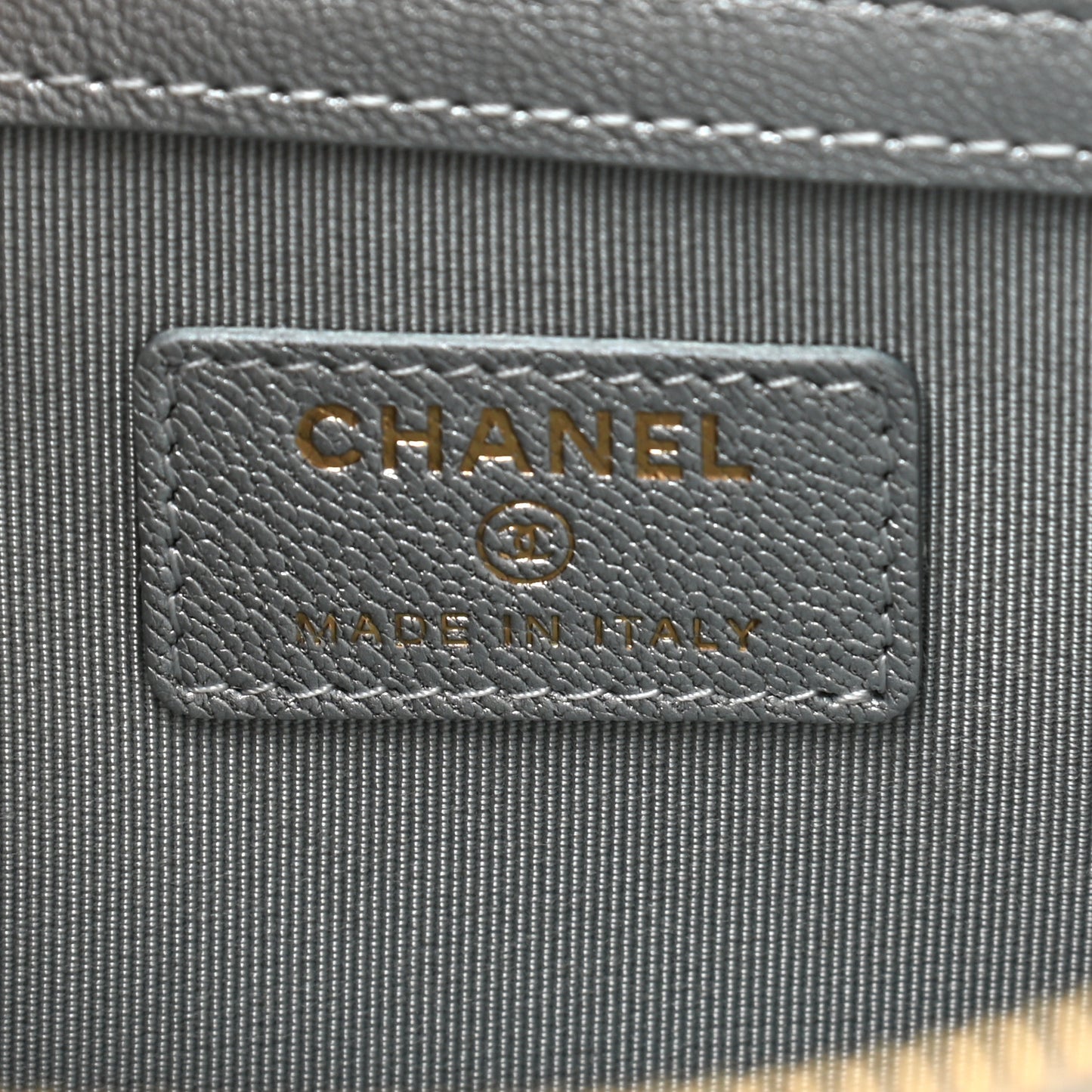 Metallic Lambskin Quilted Chanel 19 Pouch Silver