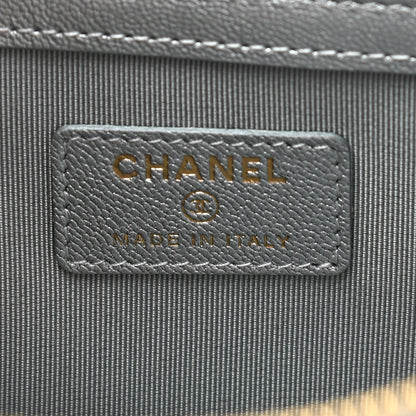 Chanel Metallic Lambskin Quilted Chanel 19 Pouch Silver 6 of 7