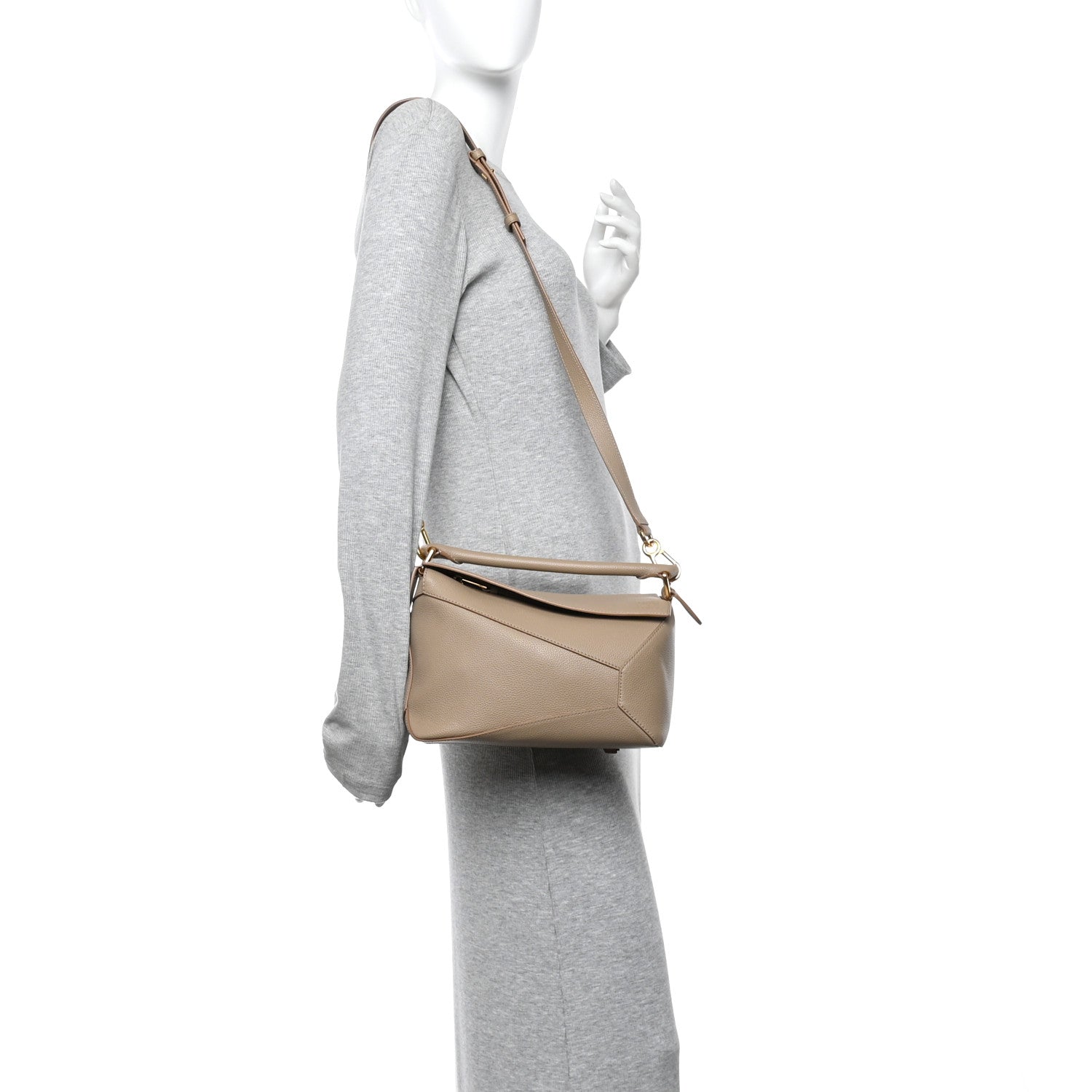 Loewe Grained Calfskin Small Puzzle Edge Bag Sand 2 of 10