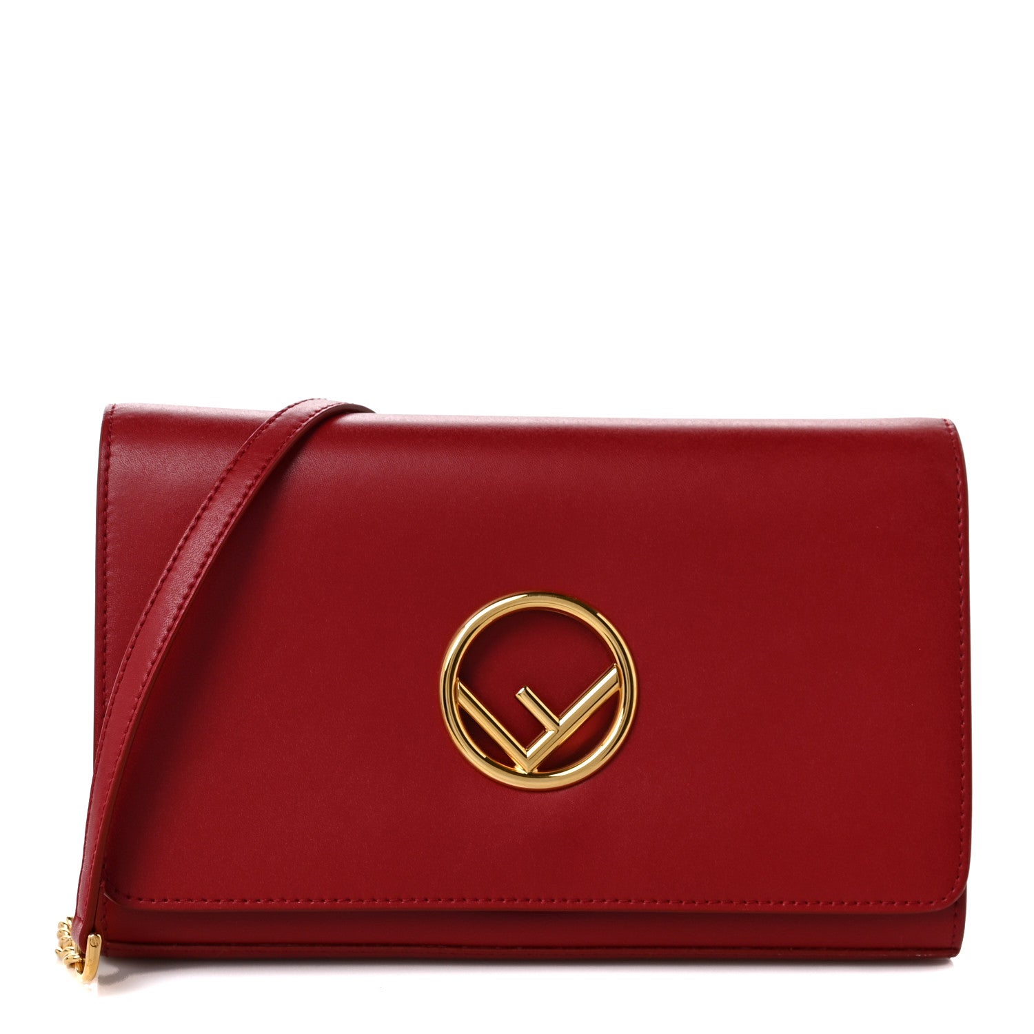 Fendi Vitello Liberty Lucido F is Fendi Wallet on Chain Fragola 1 of 7