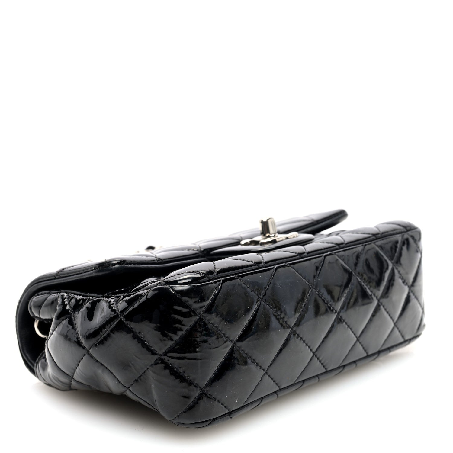 Chanel Patent Calfskin Quilted Mini Rectangular Flap Black 4 of 10