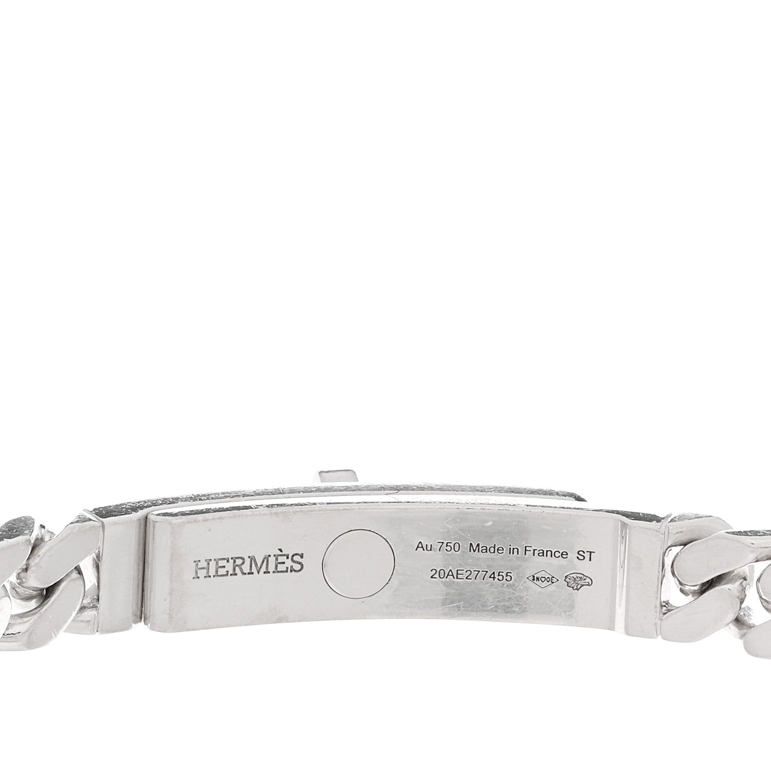 Hermes 18K White Gold Diamond TPM Kelly Gourmette Bracelet ST 3 of 4