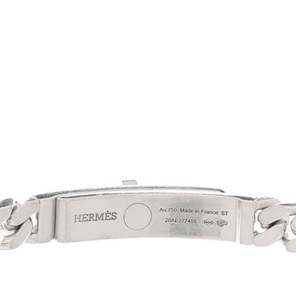 Hermes 18K White Gold Diamond TPM Kelly Gourmette Bracelet ST 3 of 4