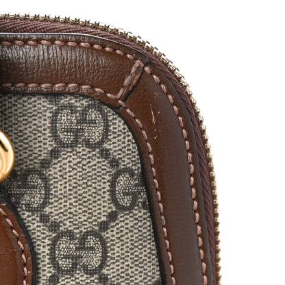 Gucci GG Supreme Monogram Azalea Calfskin Small Horsebit 1955 Top Handle Bag Beige Ebony Brown Sugar 12 of 14