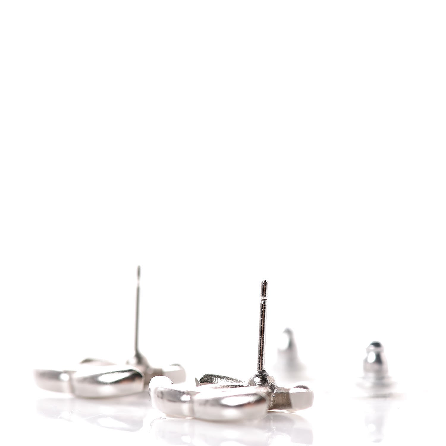 Chanel Enamel CC Earrings White 3 of 5