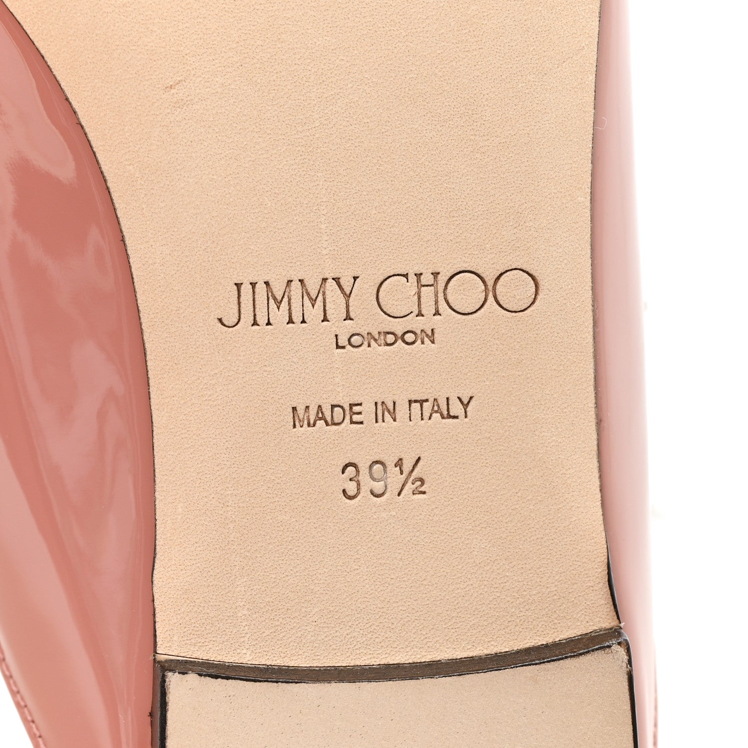 Jimmy Choo Patent Calfskin Bing 100 Mules 39.5 Blush 7 of 9