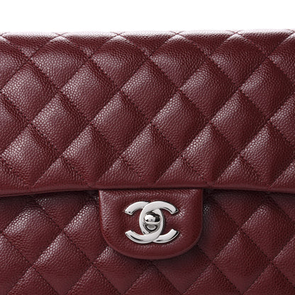 Chanel Caviar Quilted Flap Clutch Burgundy 10 of 11