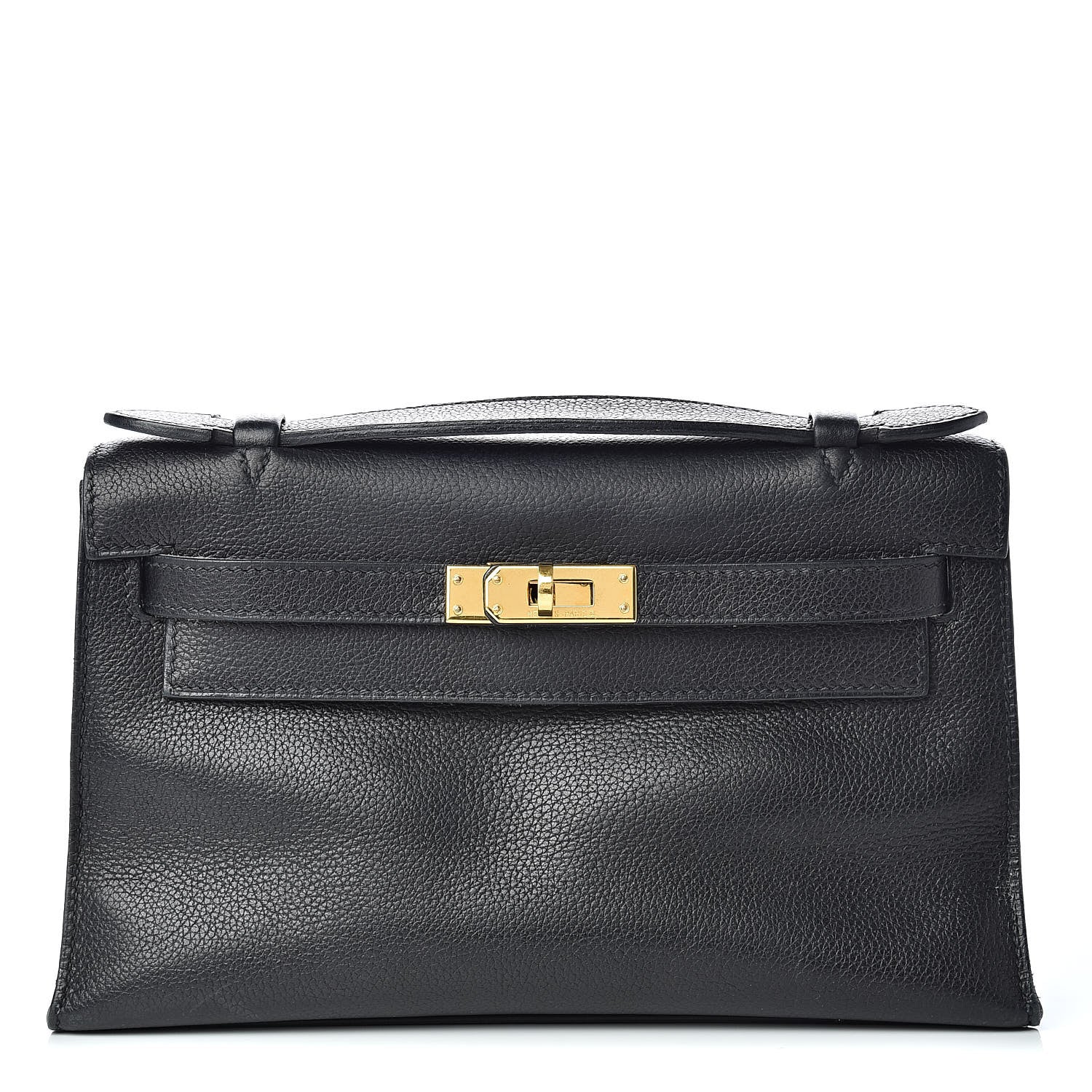 Hermes Evergrain Kelly Pochette Clutch Black 1 of 19
