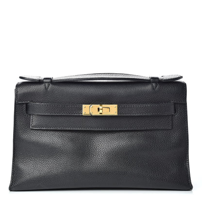 Hermes Evergrain Kelly Pochette Clutch Black 1 of 19