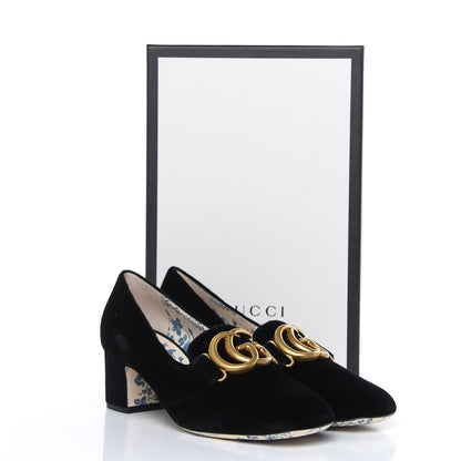Gucci Softy Velvet GG Victoire 55mm Loafer Pumps 37.5 Black 8 of 8