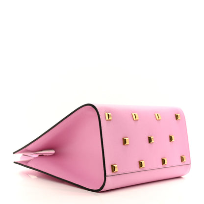Salvatore Ferragamo Hammered Calfskin Medium The Studio Box Bag Flamingo 5 of 11