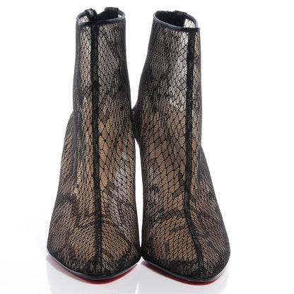 Christian Louboutin Crepe Satin Paola Lace Ankle Boots 100 Size 40 2 of 7
