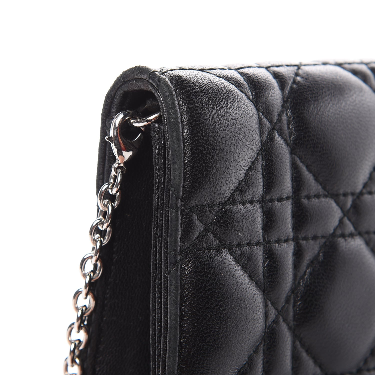 Christian Dior Lambskin Cannage Lady Dior Convertible Clutch Black 9 of 11