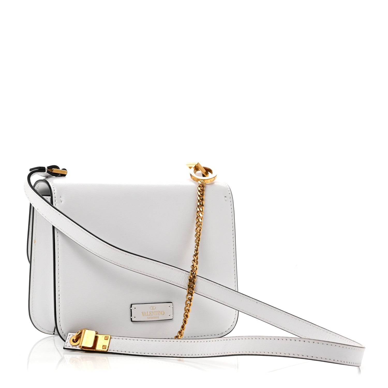 Valentino Garavani Smooth Calfskin Small VSling Shoulder Bag White