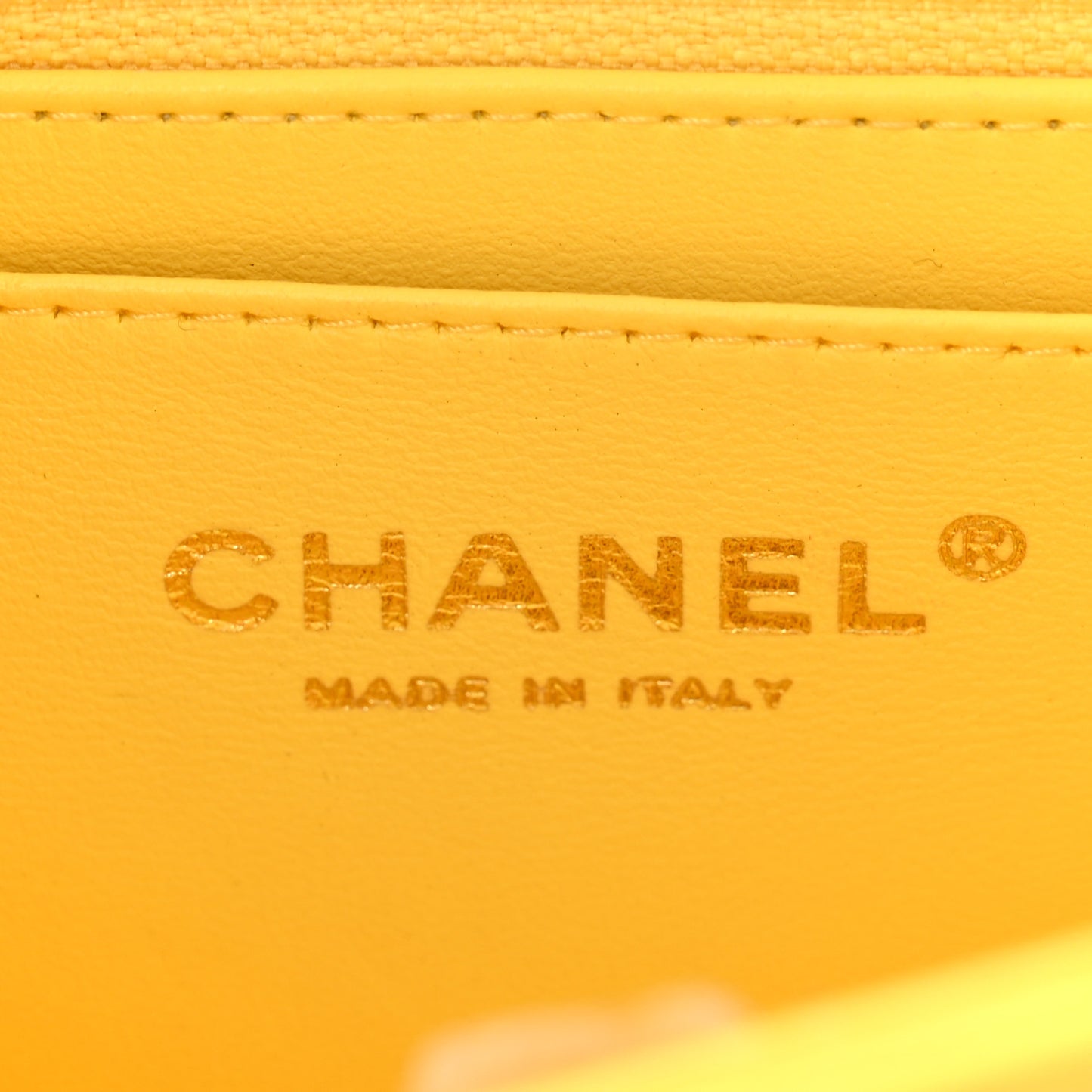 Lambskin Quilted Mini Rectangular Flap Yellow