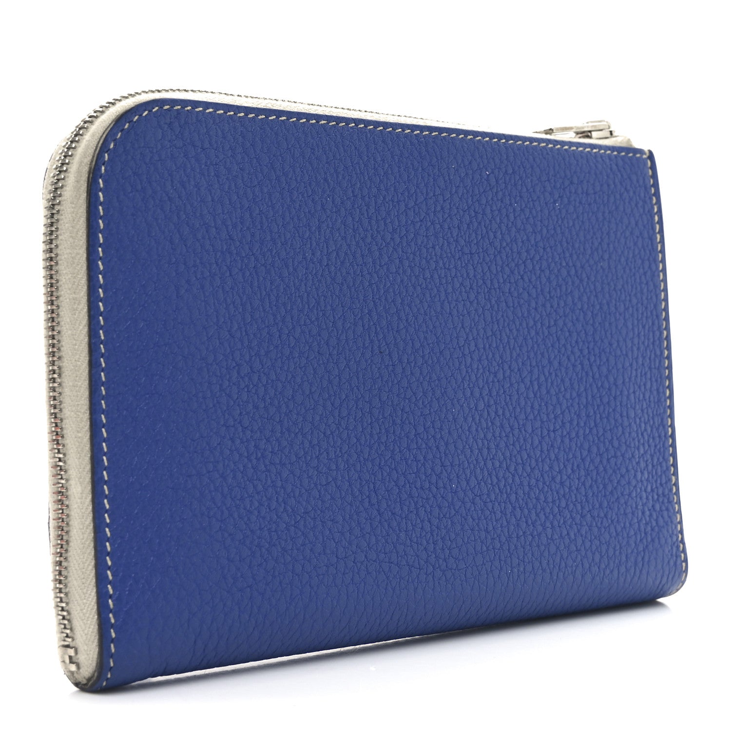 Hermes Togo Swift Endless Road Zip Wallet Gris Perle Bleu De Malte 4 of 8